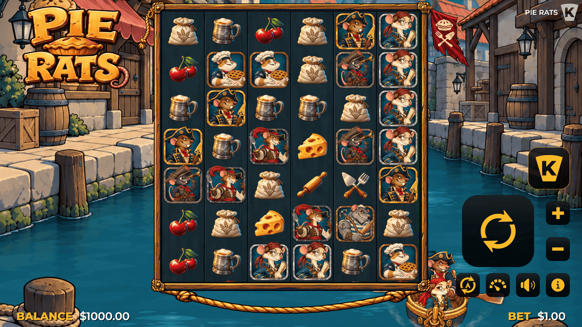 Pie Rats slot gameplay reels