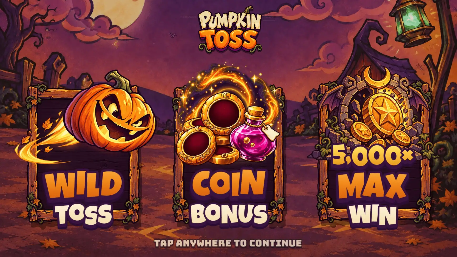 Pumpkin Toss slot intro screen