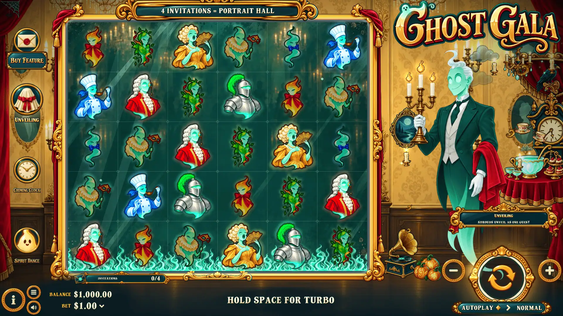 Ghost Gala slot gameplay grid