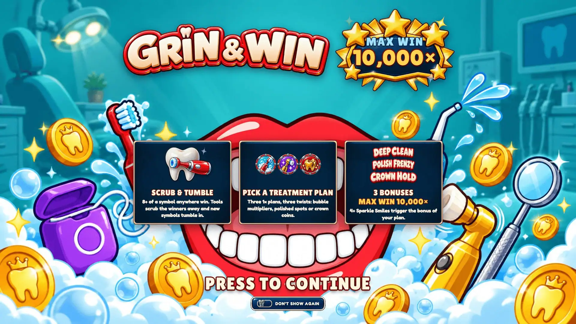 Grin and Win slot intro screen