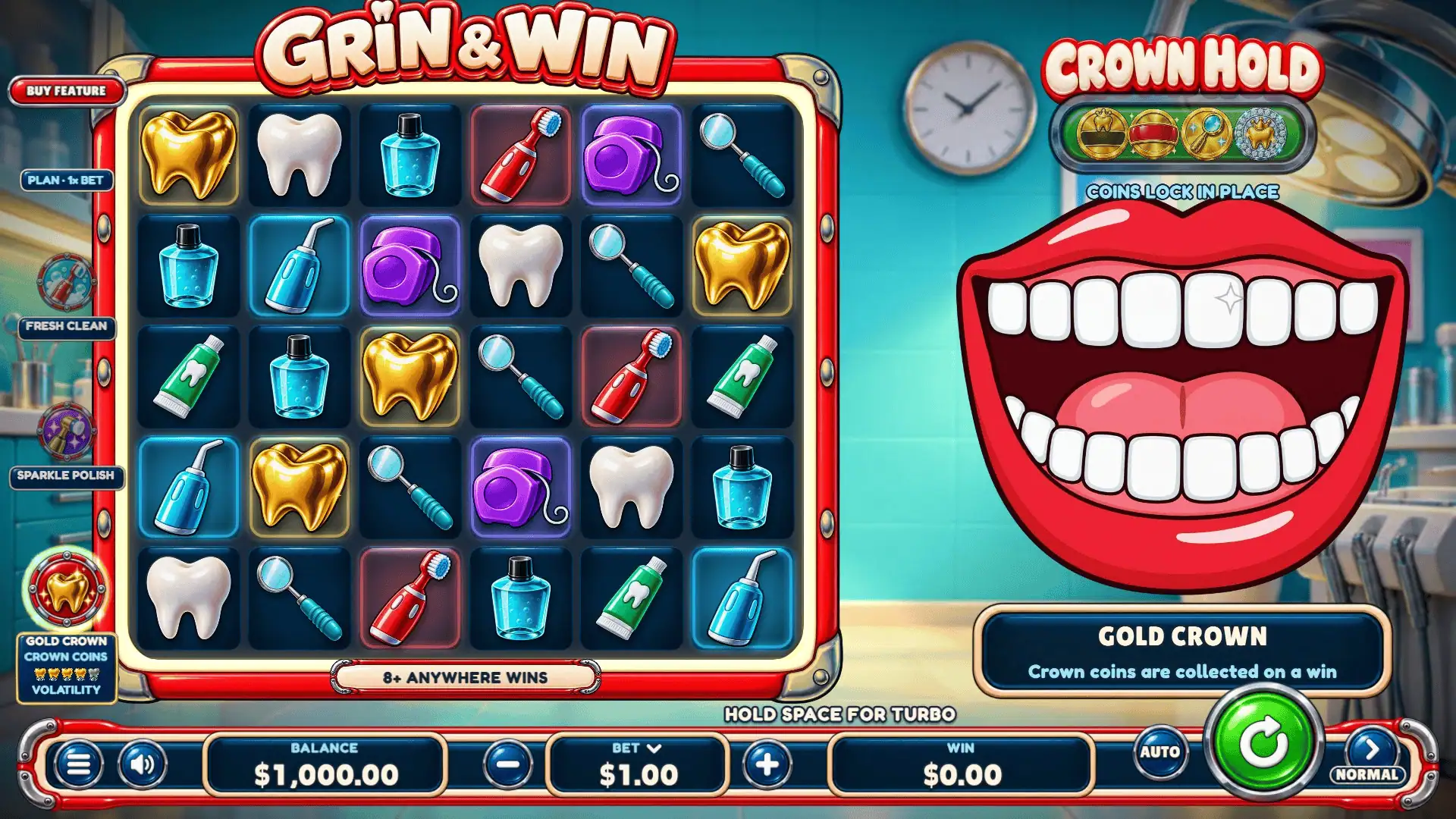 Grin and Win slot gameplay reels