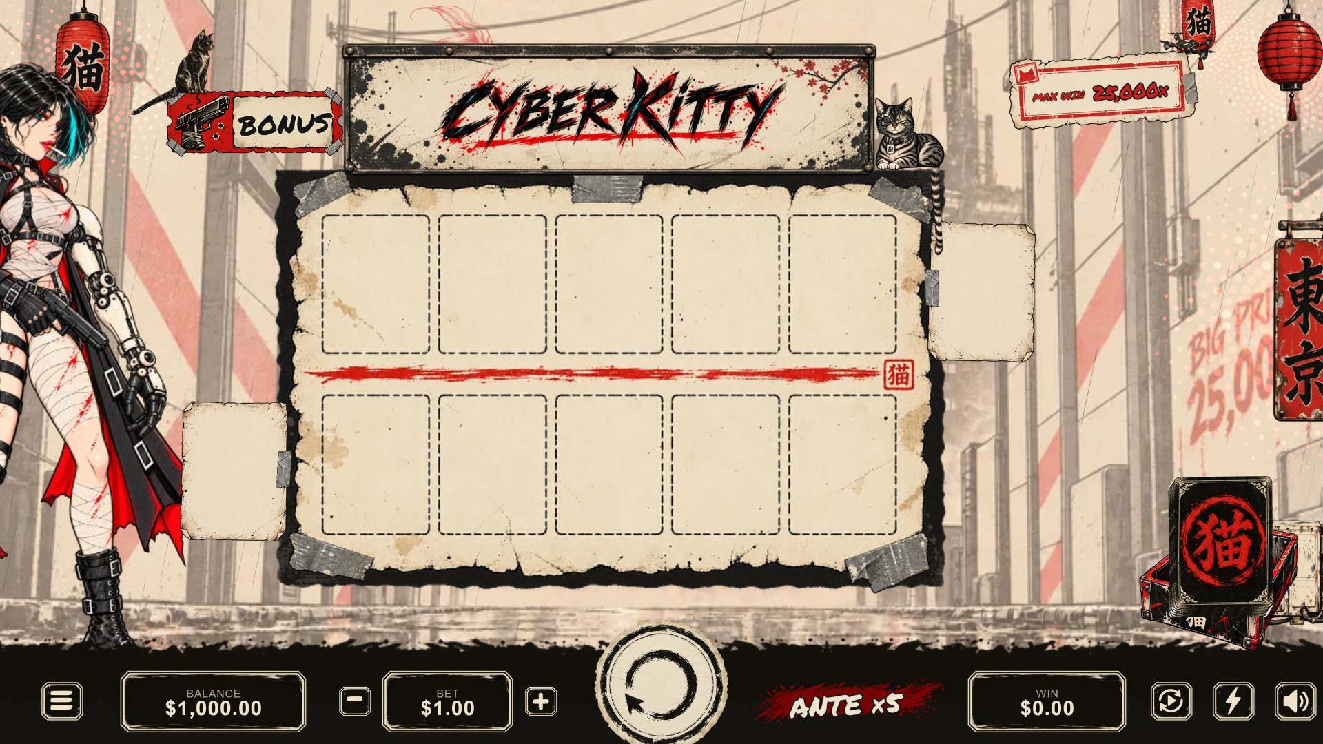 Cyber Kitty 25K slot gameplay reels