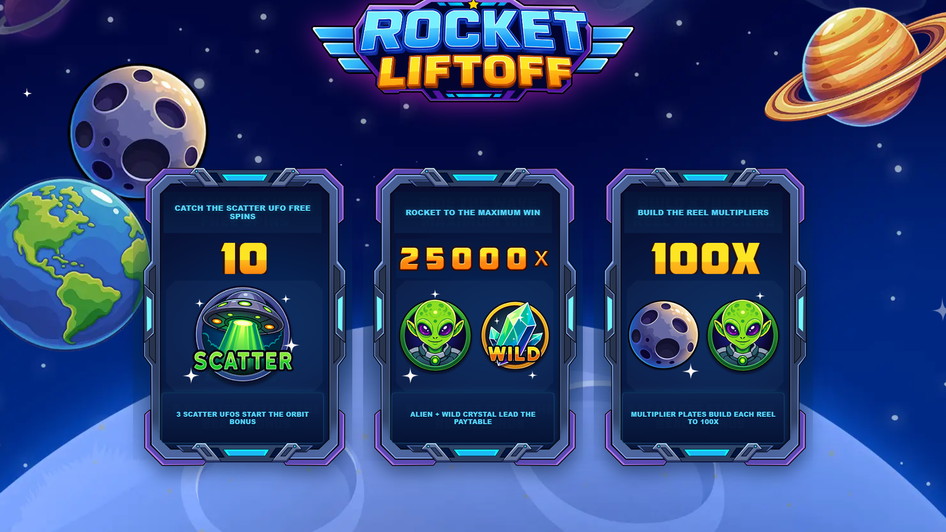 Rocket Liftoff slot intro screen