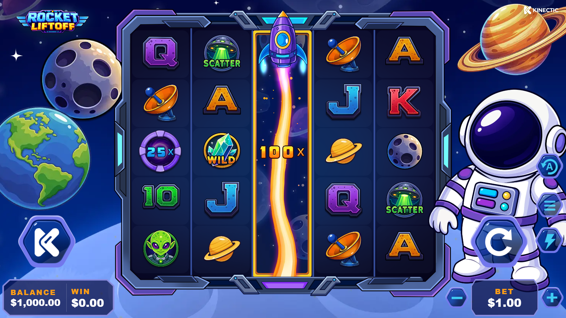 Rocket Liftoff slot gameplay reels
