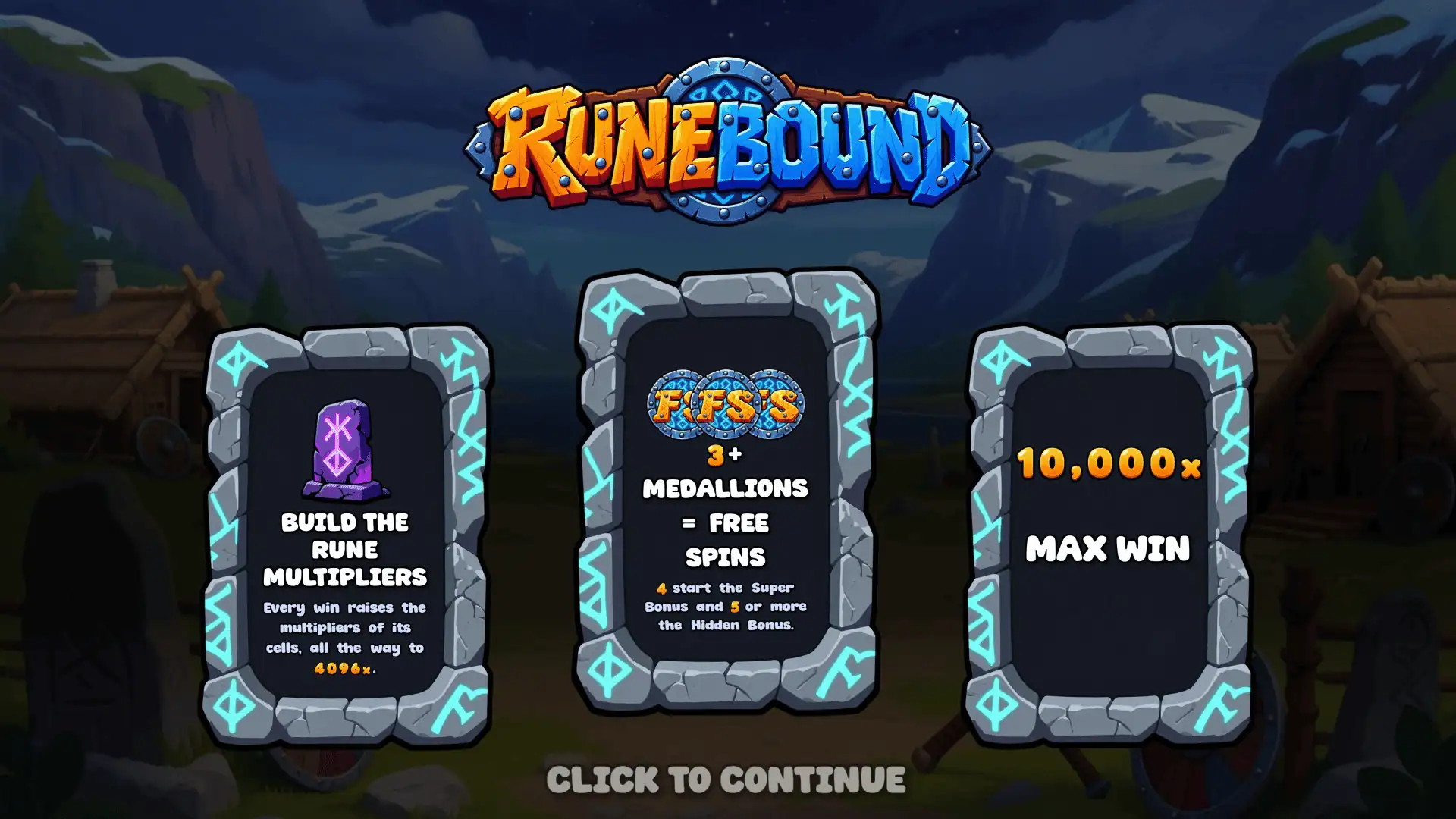 Runebound slot intro screen