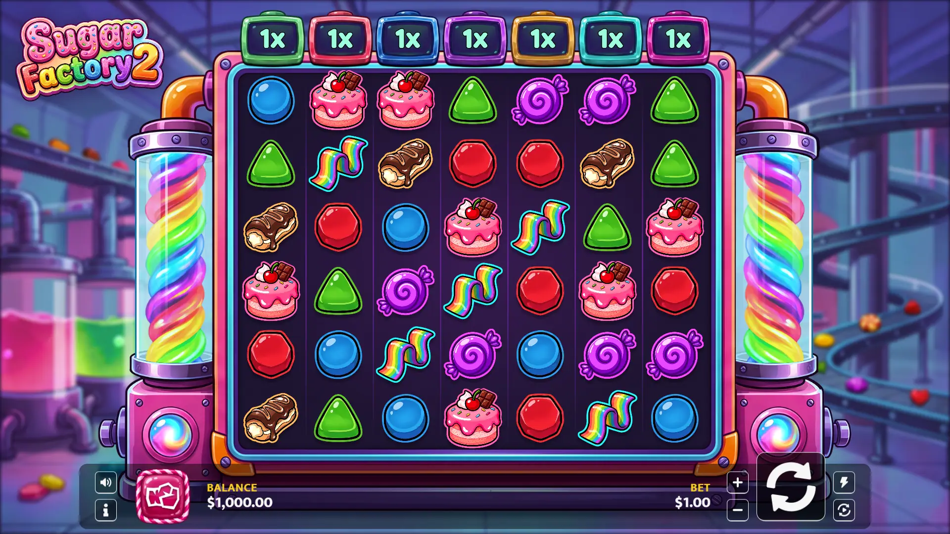 Sugar Factory 2 slot gameplay reels