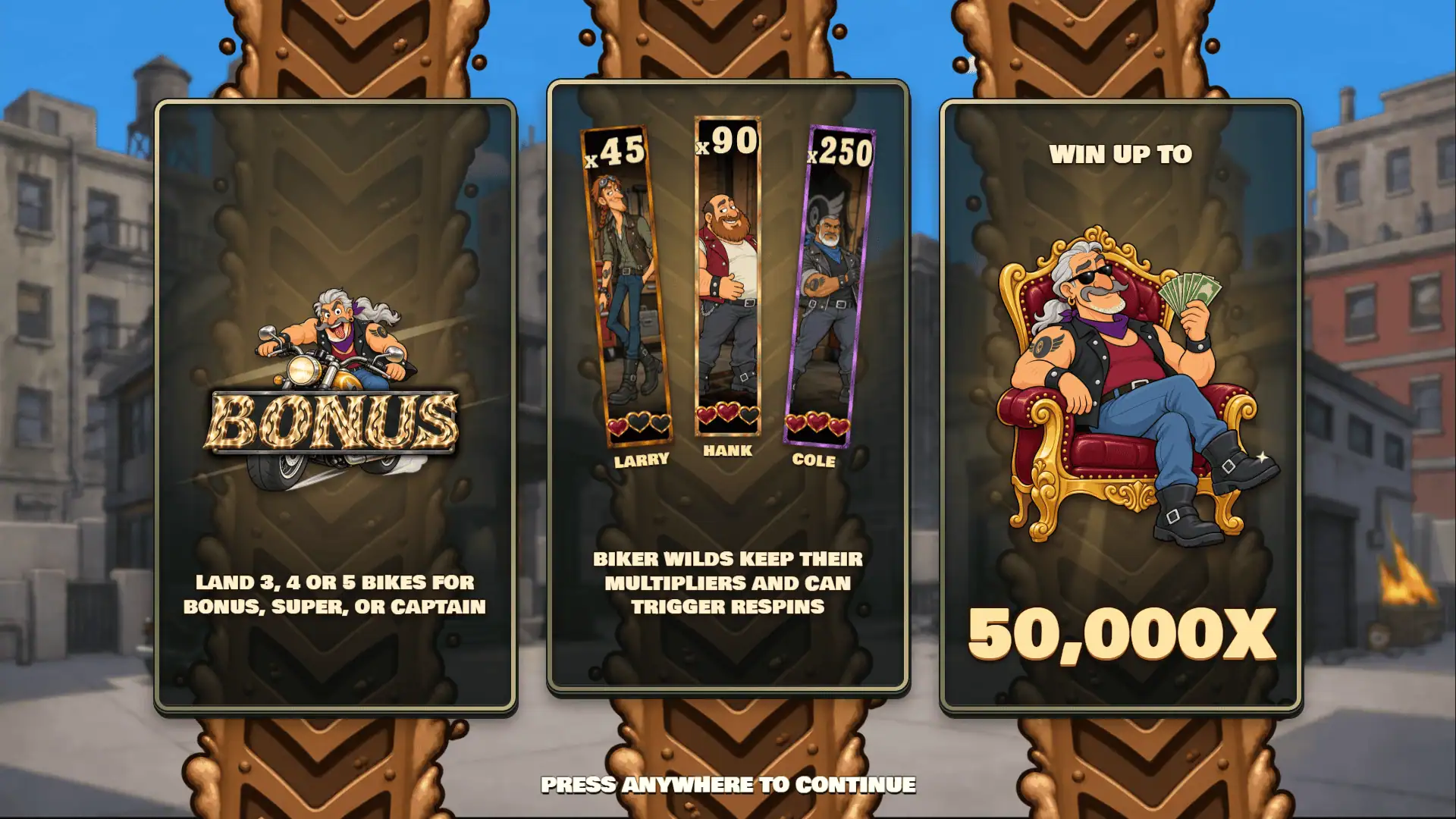 Bikers Club slot intro screen