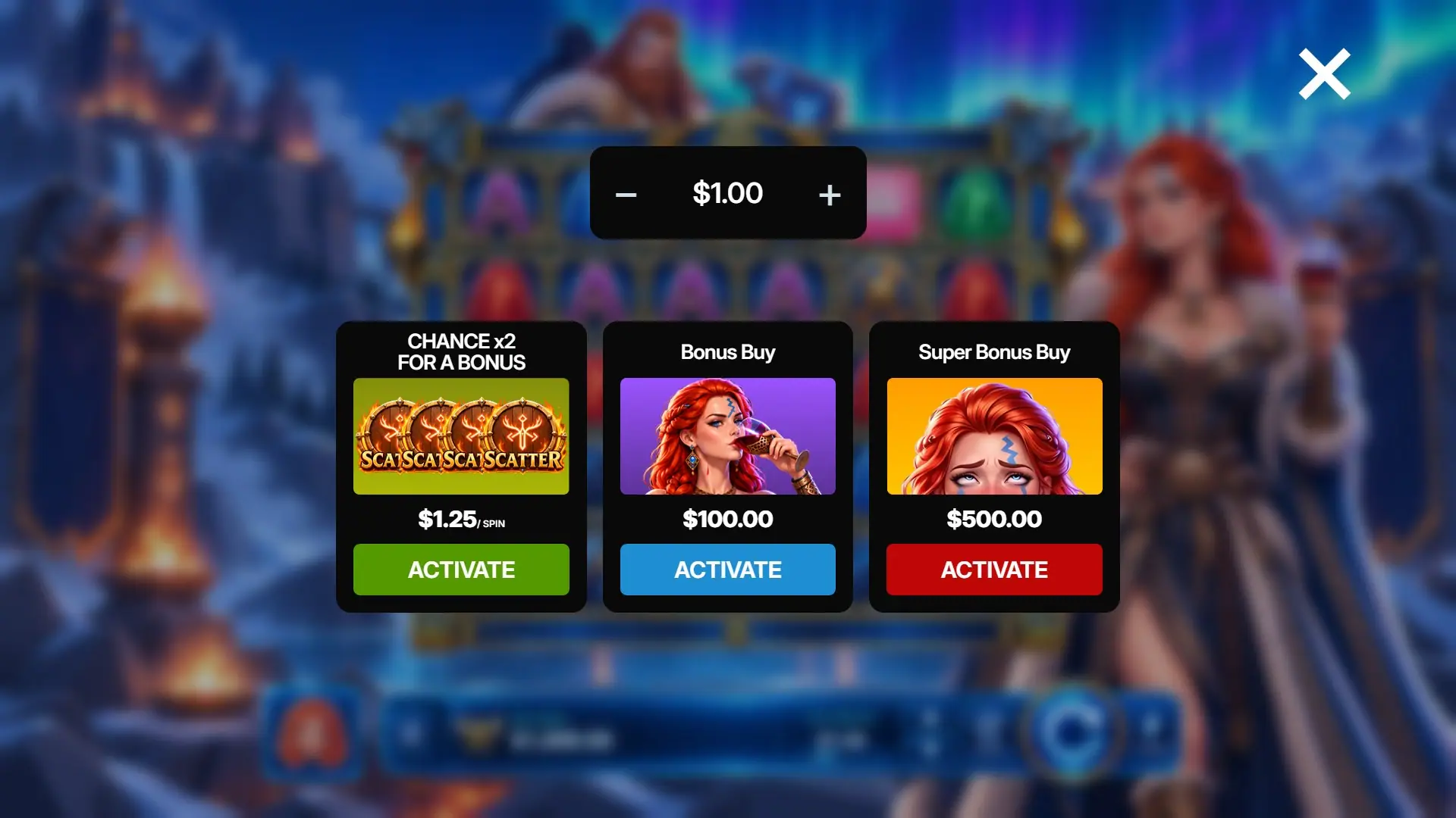 Ritual of Valhalla bonus buy menu