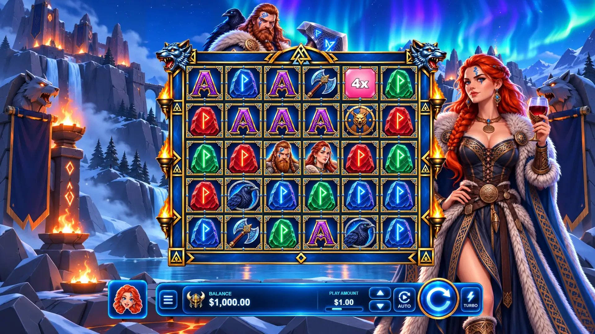 Ritual of Valhalla slot gameplay reels