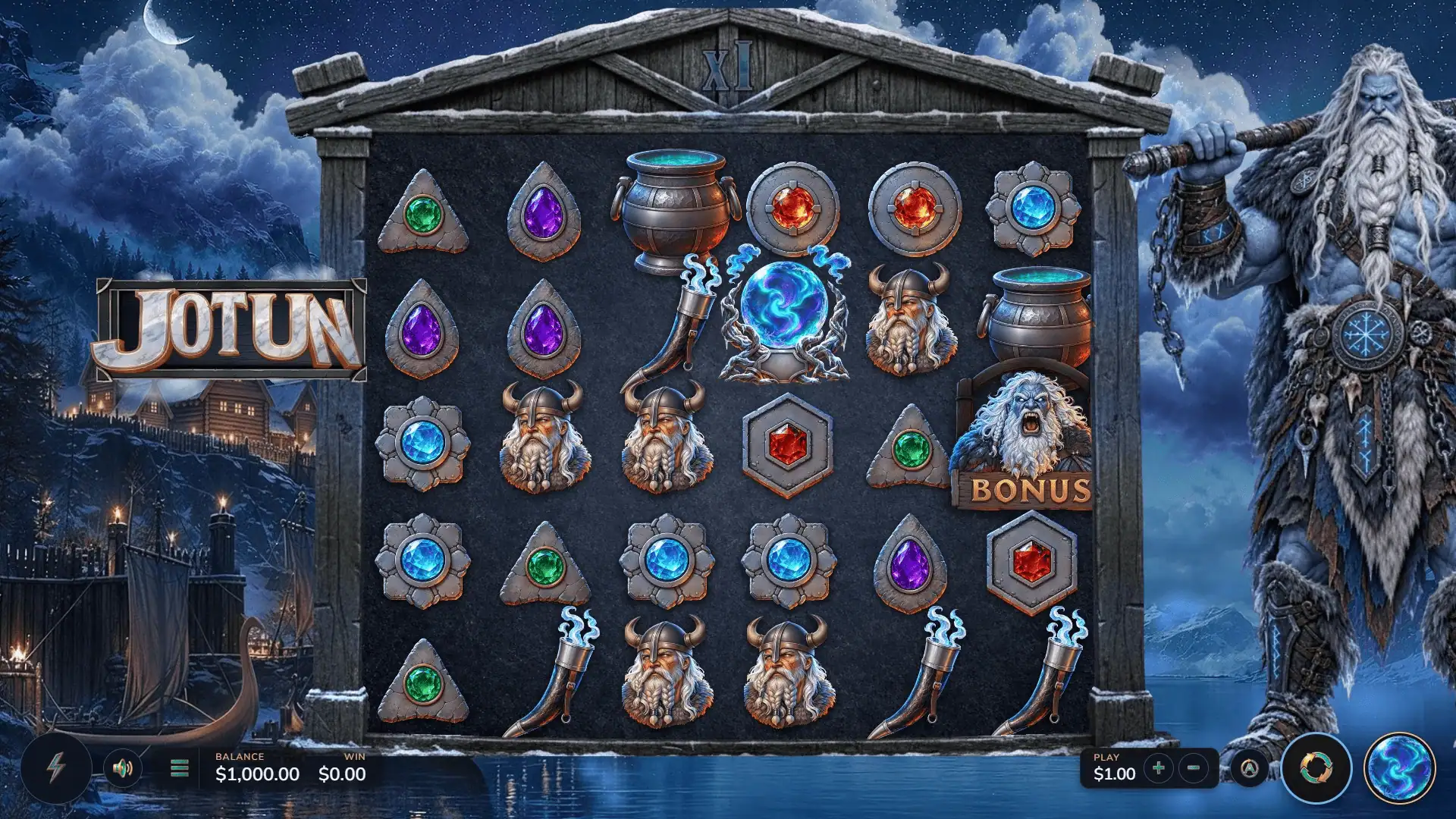 Jotun slot gameplay reels