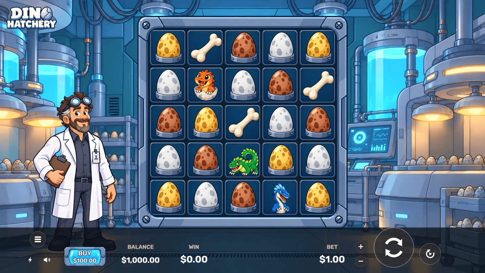 Dino Hatchery slot gameplay reels