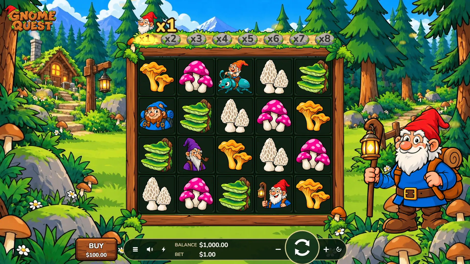Gnome Quest slot gameplay reels