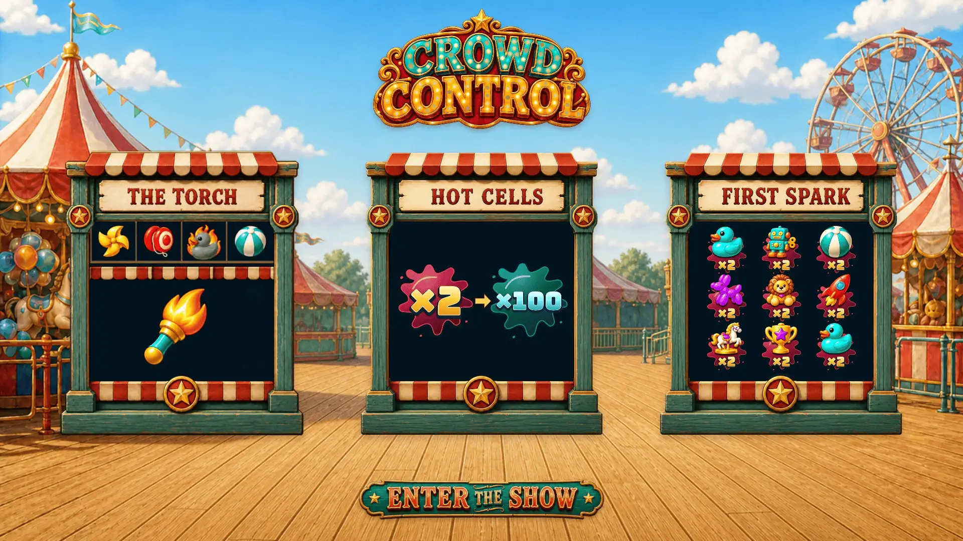 Crowd Control Cluster Pays slot intro screen