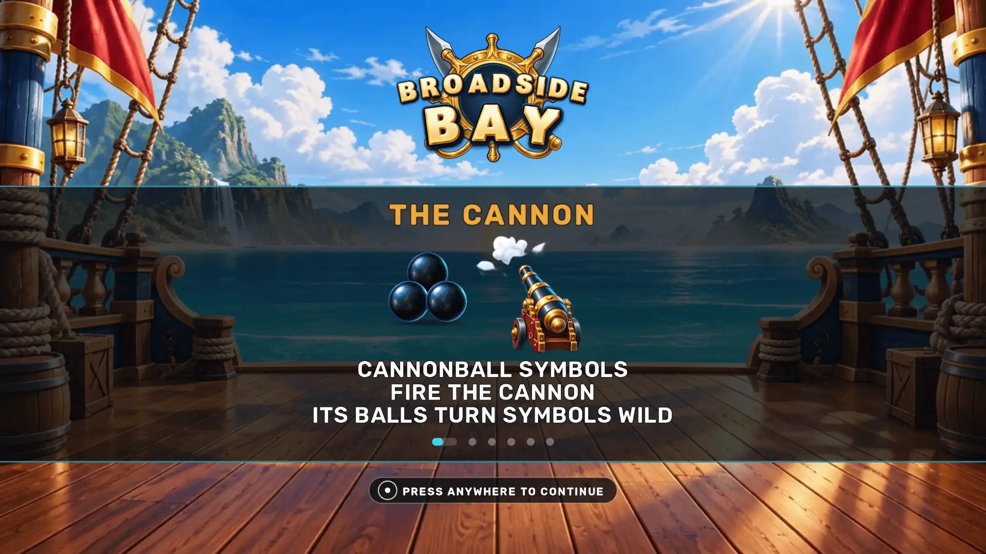 Broadside Bay slot intro screen