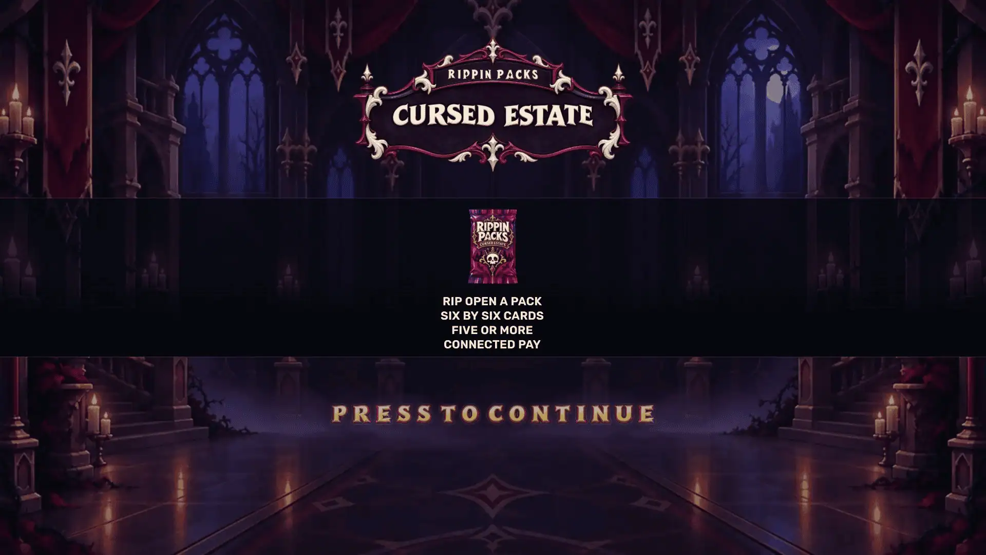Rippin' Packs: Cursed Estate slot intro screen