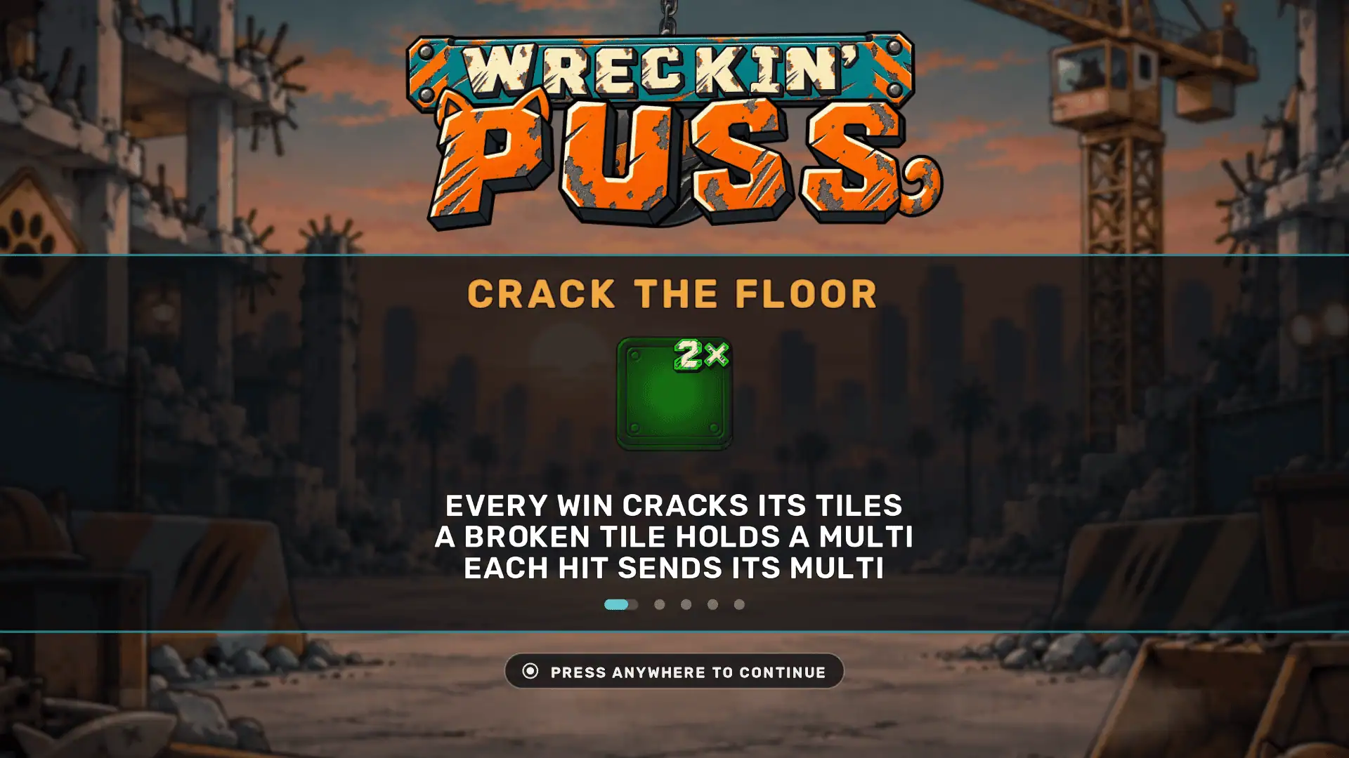 Wreckin' Puss slot intro screen