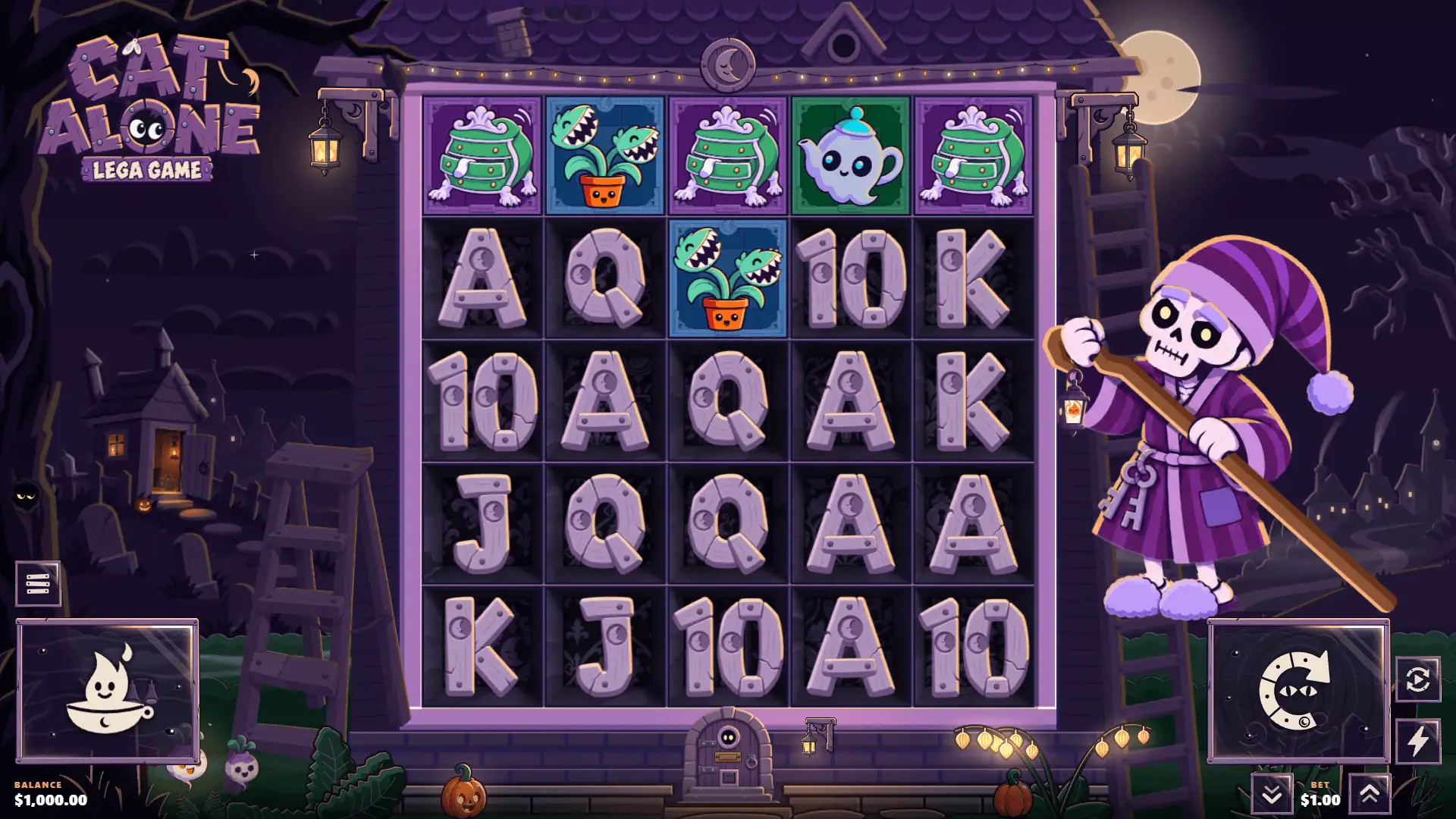 Cat Alone slot gameplay reels