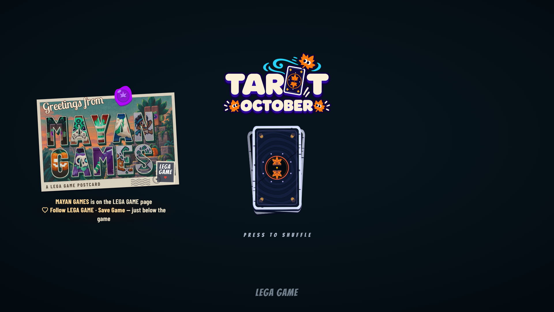 Tarot October slot intro screen