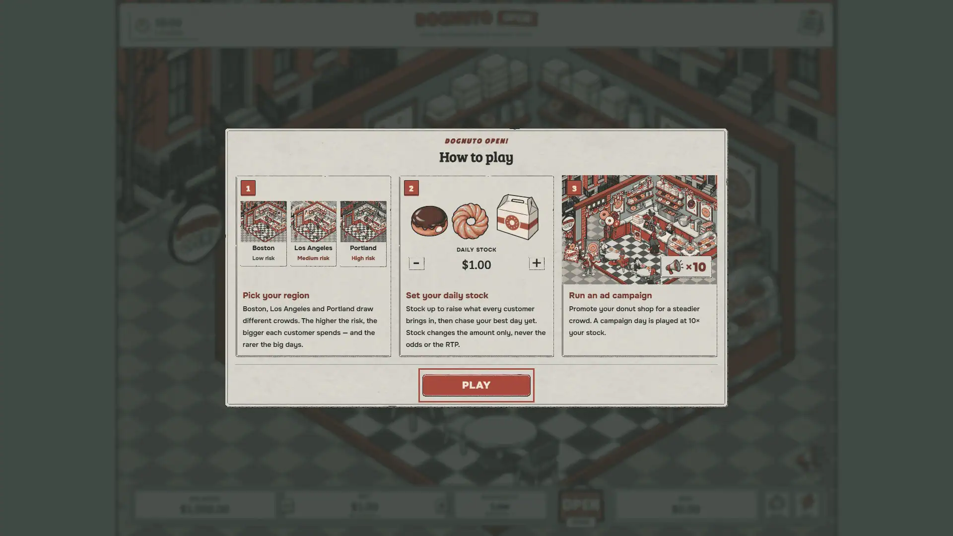 Dognuto OPEN! slot intro screen