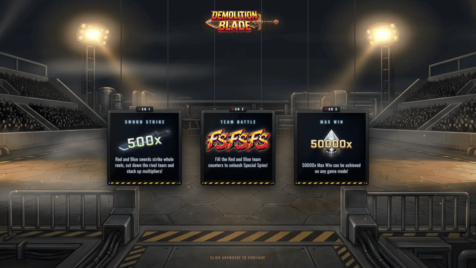 Demolition Blade slot intro screen
