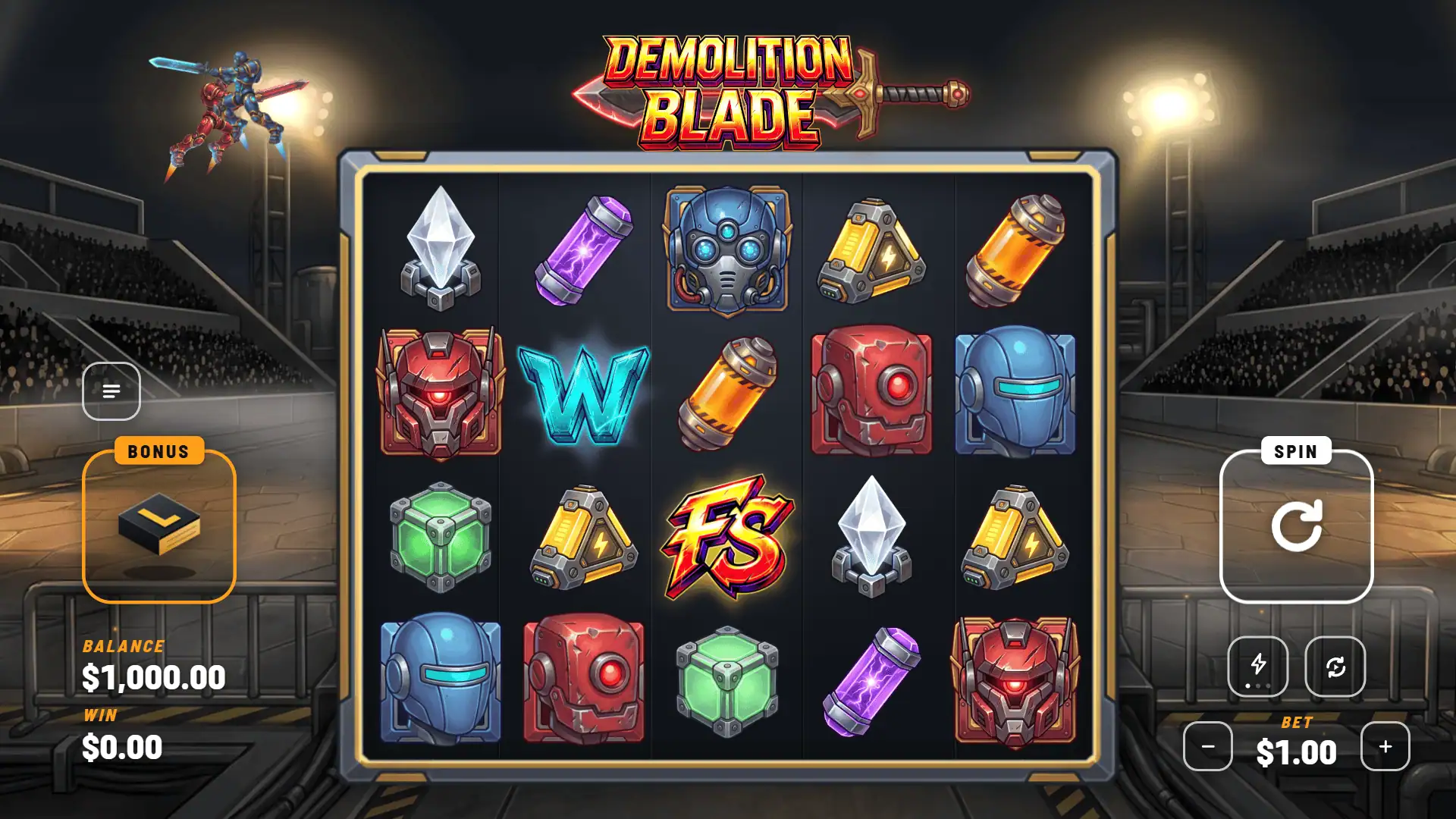 Demolition Blade slot gameplay reels