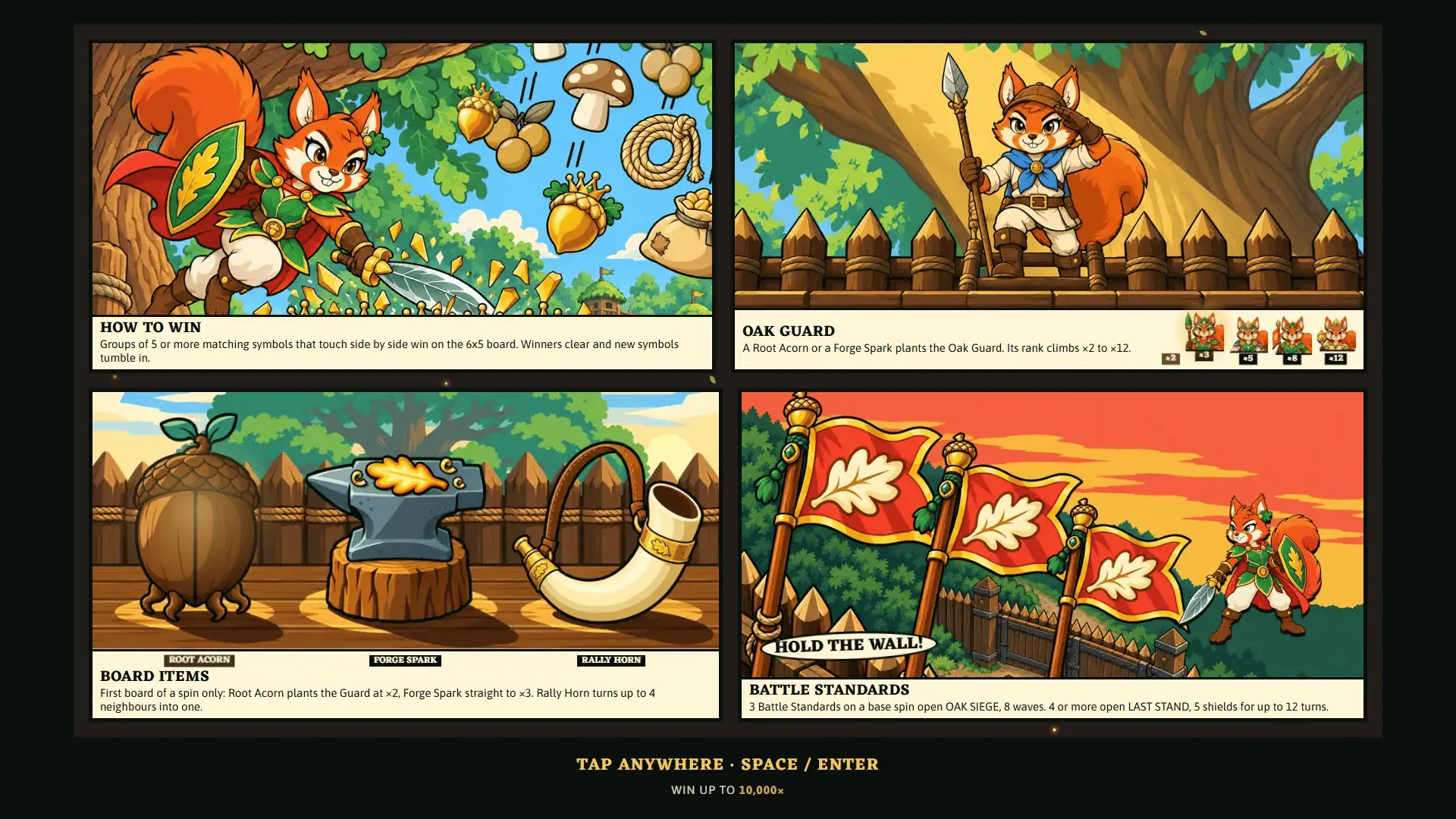Acorn Guard slot intro screen