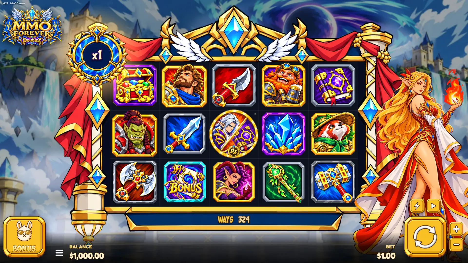 MMO Forever slot gameplay reels