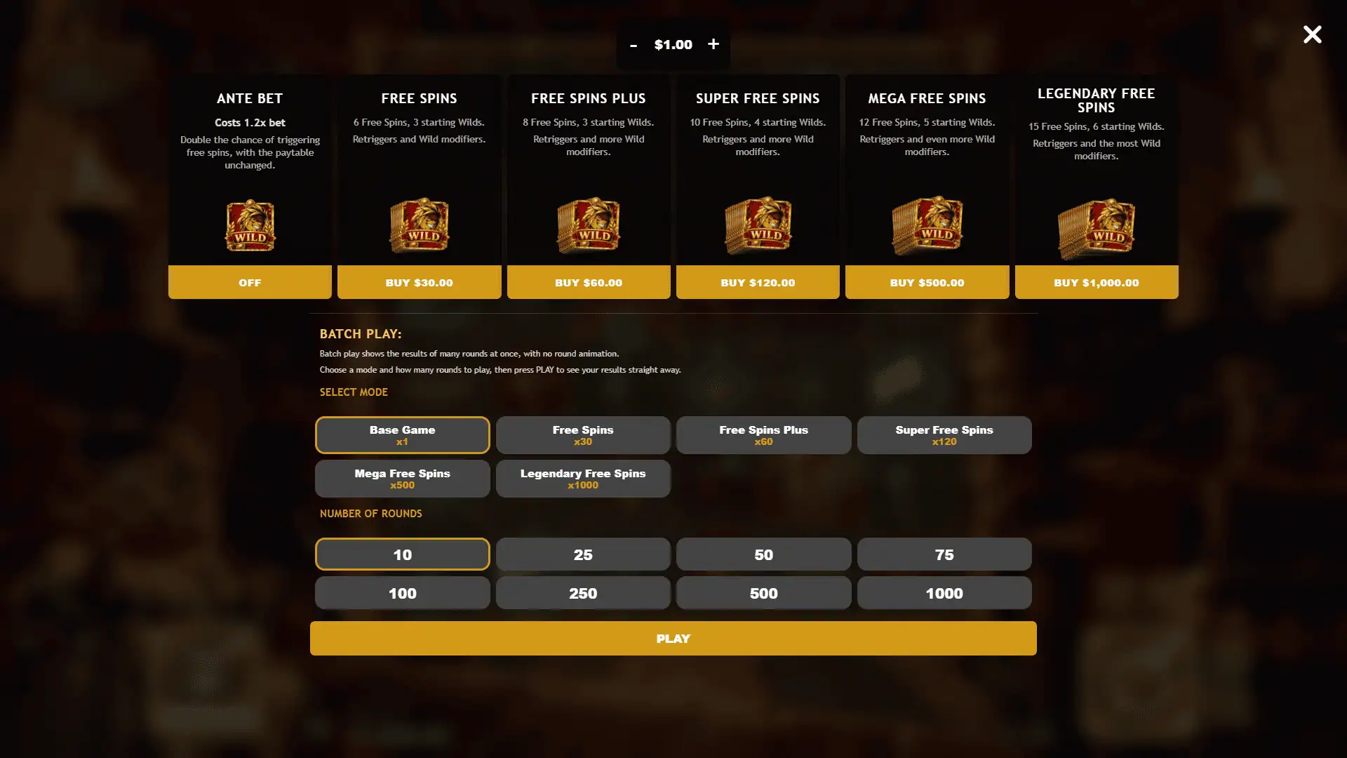 Odysseus Tavern bonus buy menu