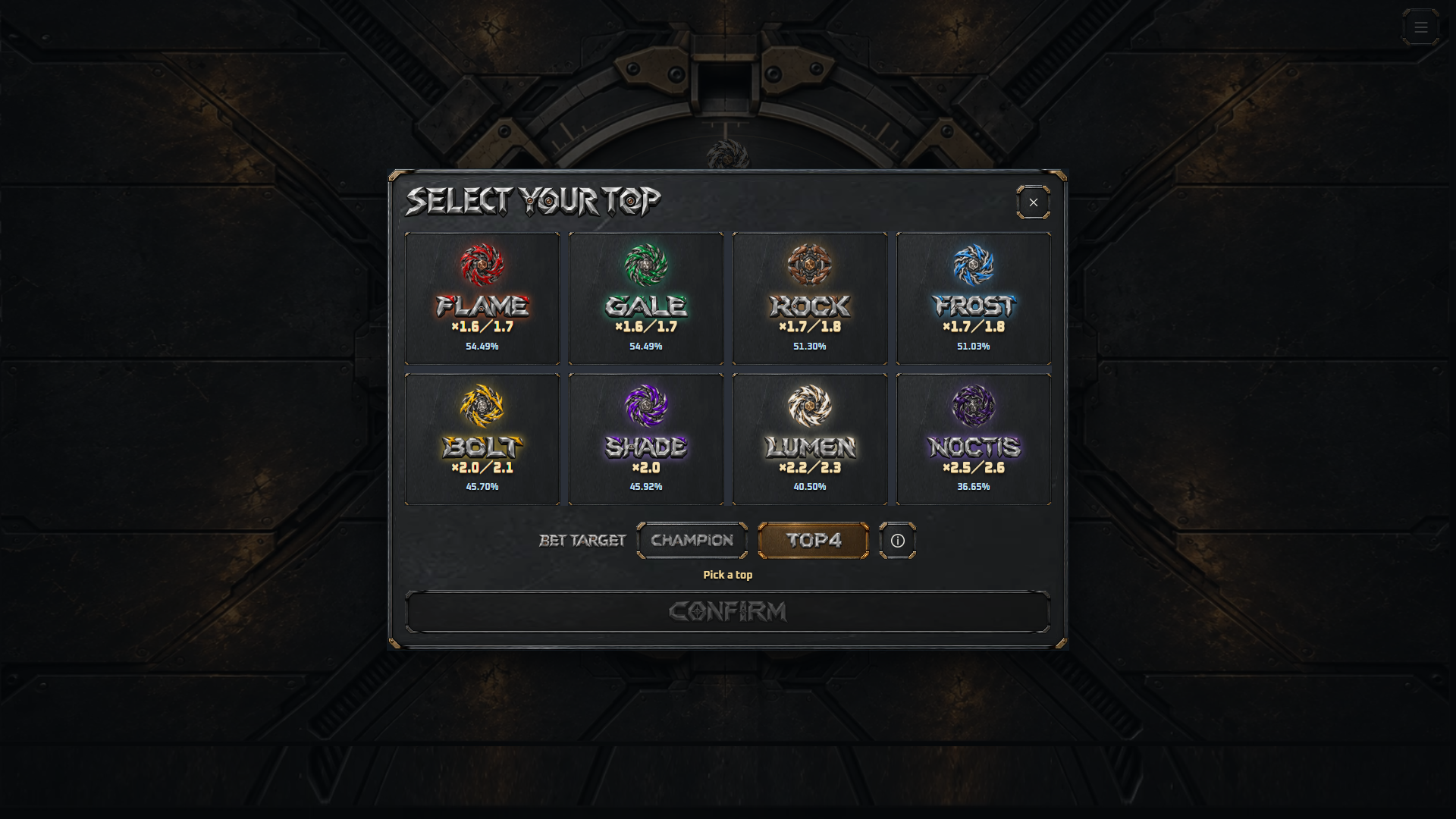 Vortex slot intro screen