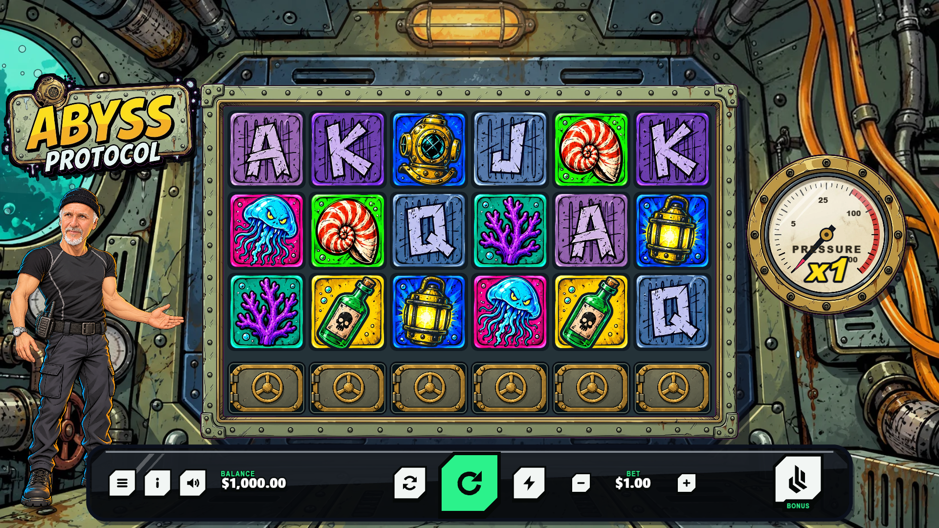 Abyss Protocol slot gameplay reels