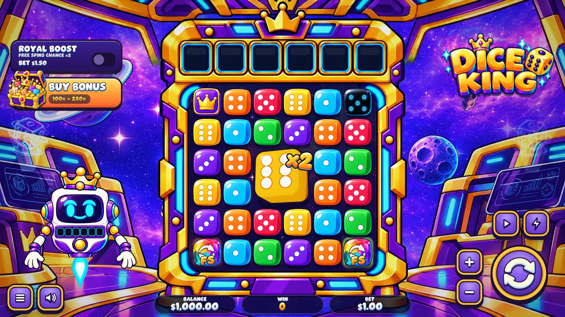 Dice King slot gameplay reels