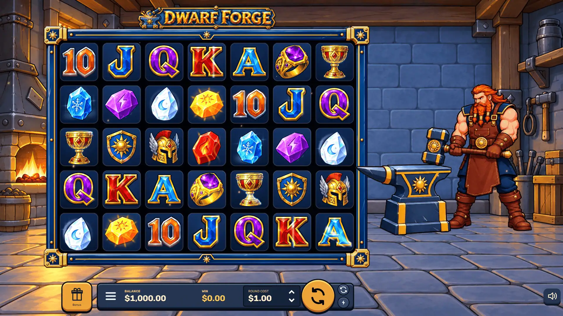 Dwarf Forge slot gameplay reels