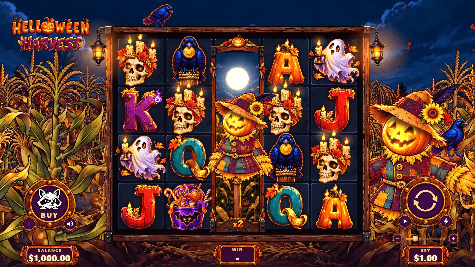 Helloween Harvest slot gameplay reels