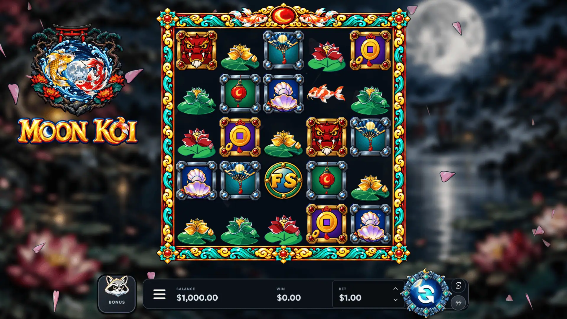 Moon Koi slot gameplay reels