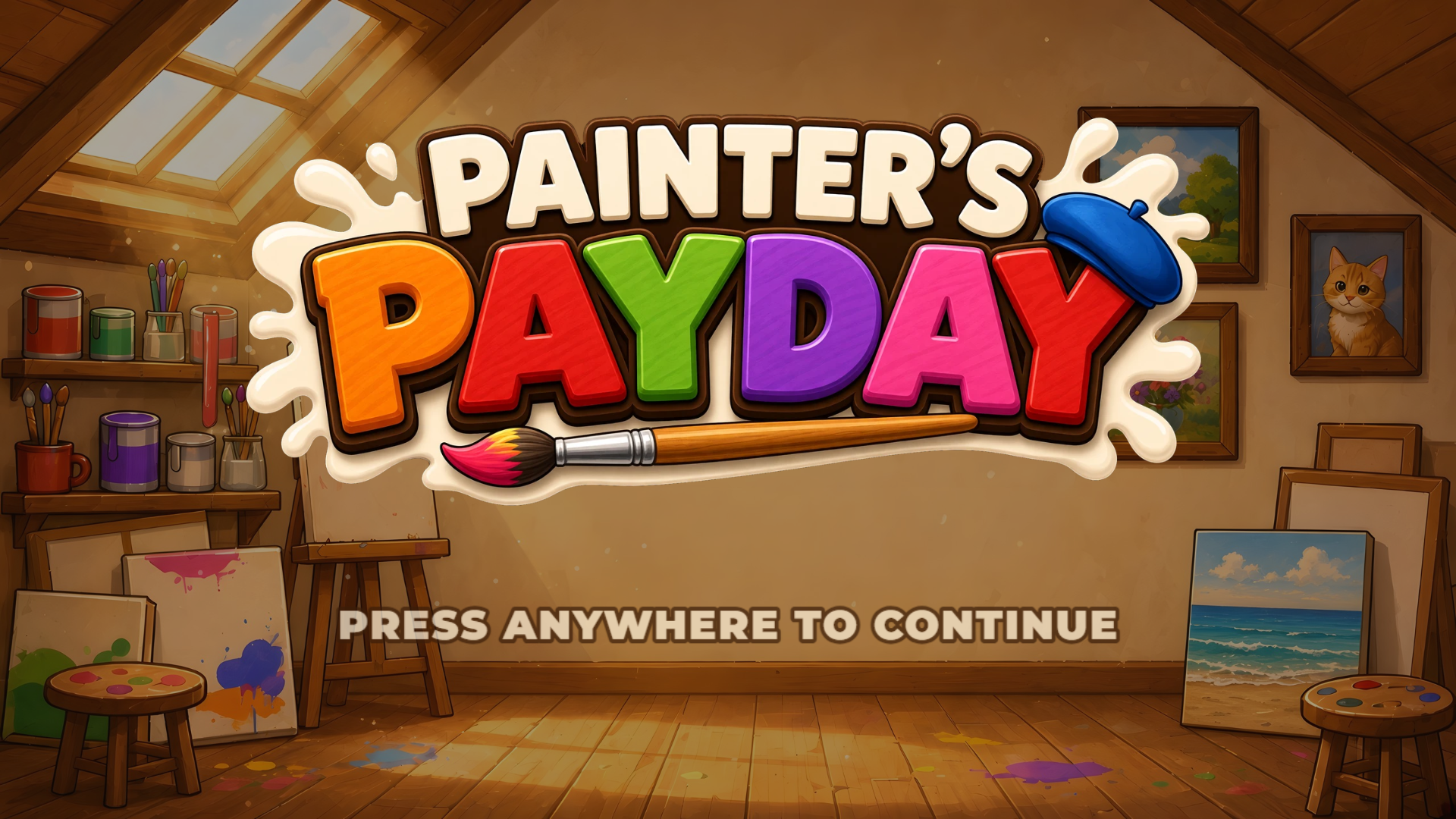 Painter&rsquo;s Payday slot intro screen