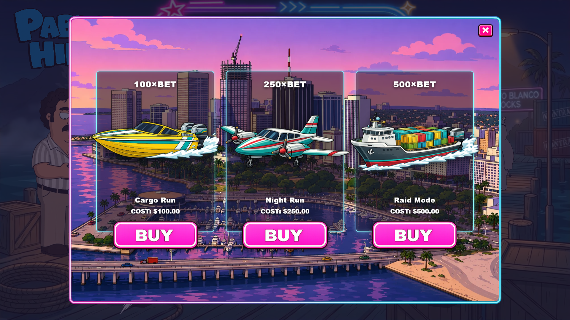 Pablo & Hippo bonus buy menu