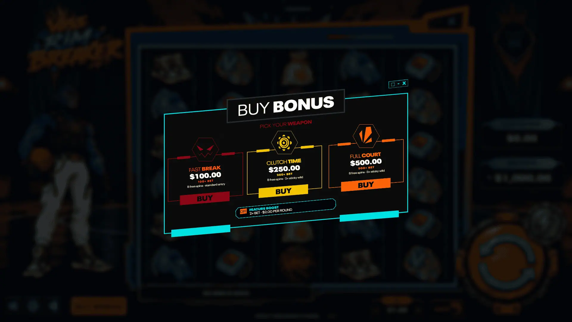Voss Rim Breaker bonus buy menu