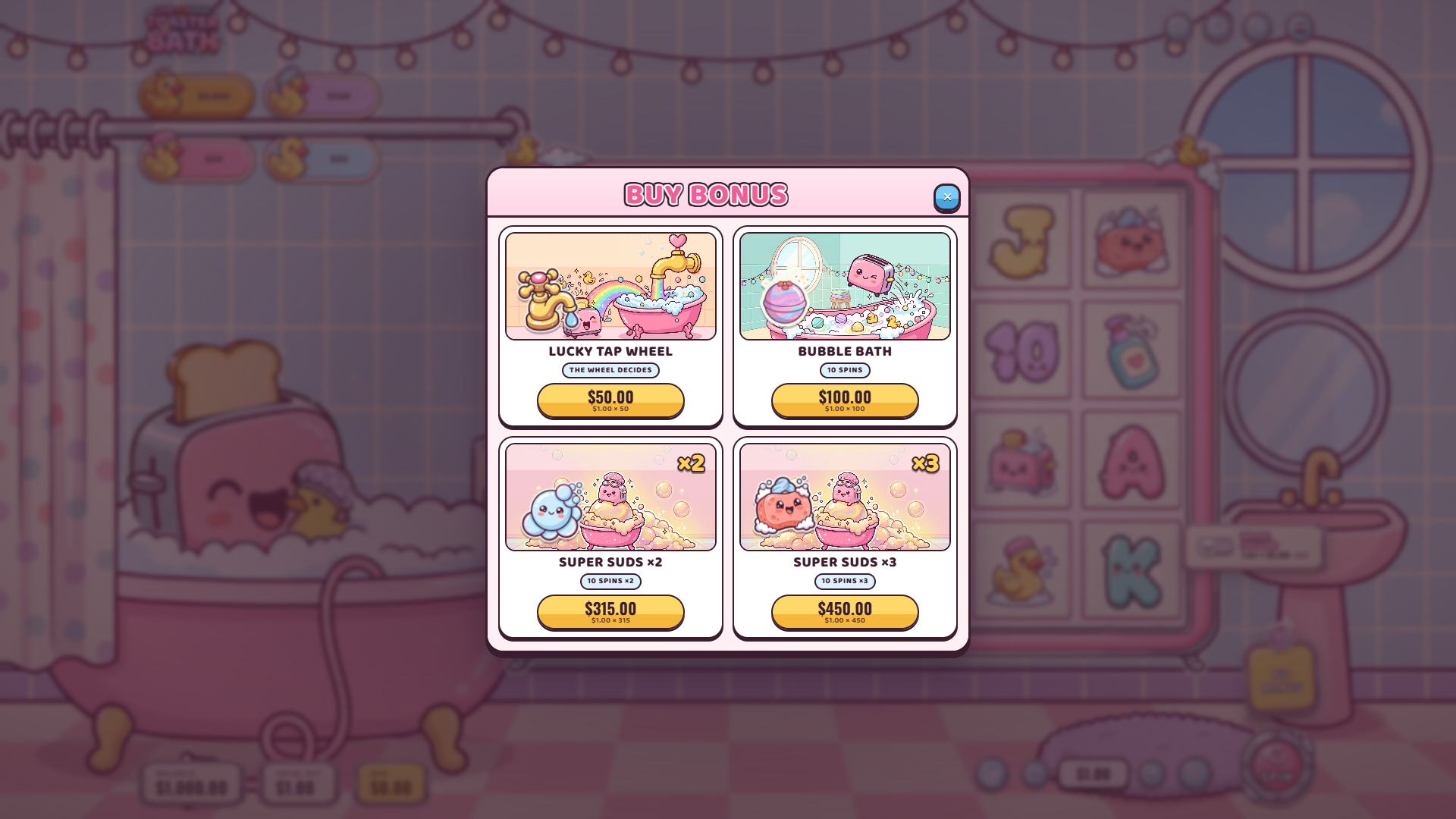 Toaster Bath bonus buy menu