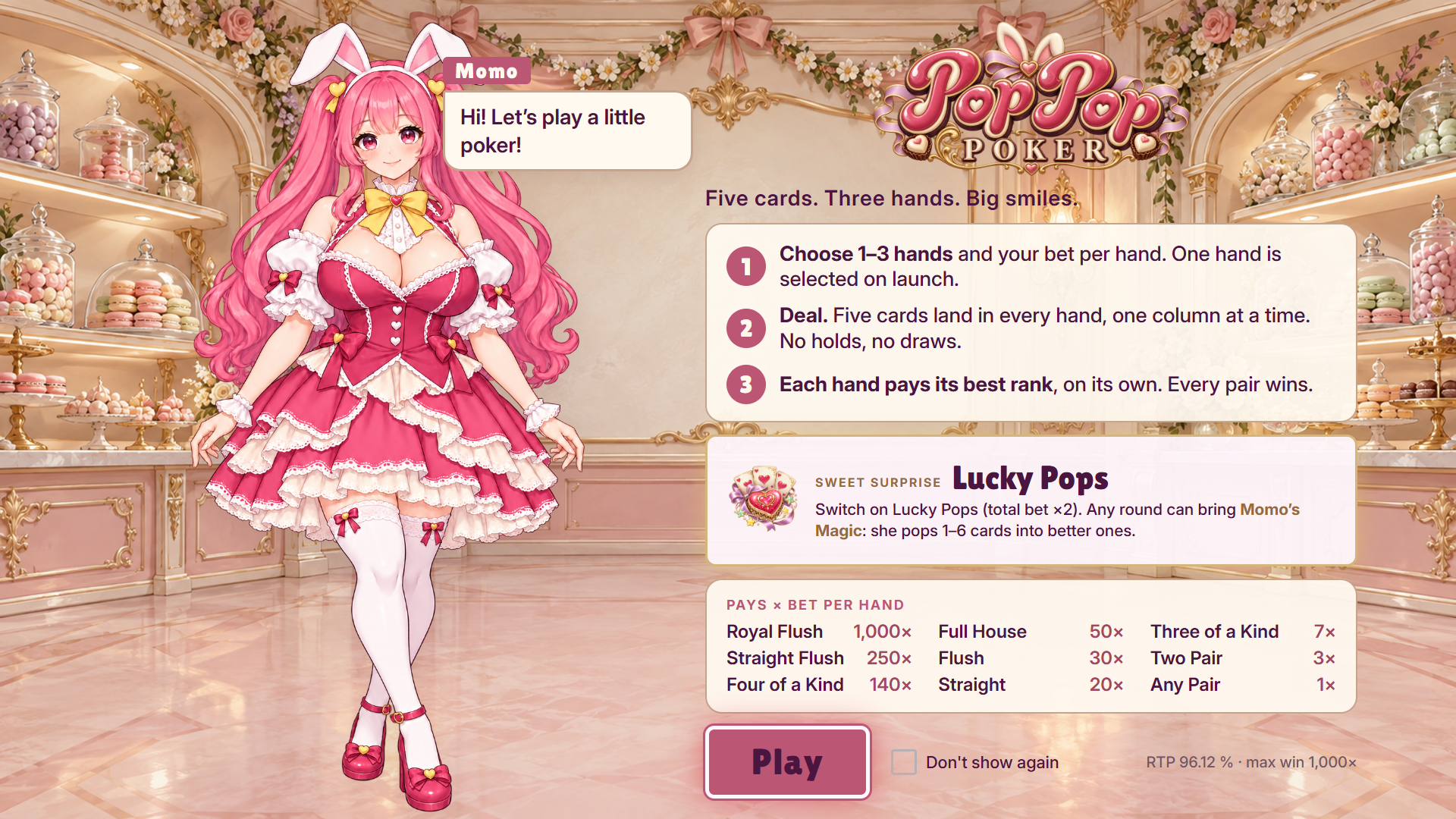 Pop Pop Poker slot intro screen