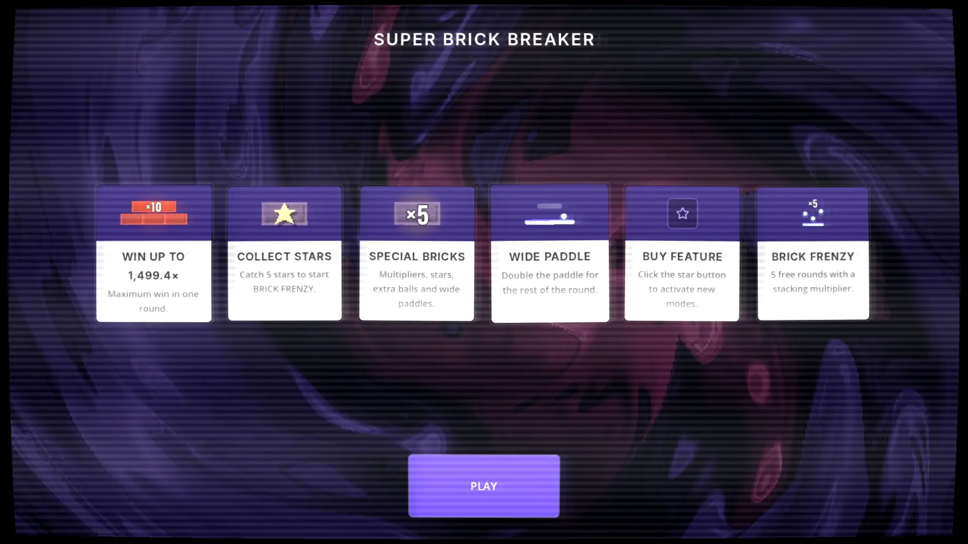 Super Brick Breaker slot intro screen