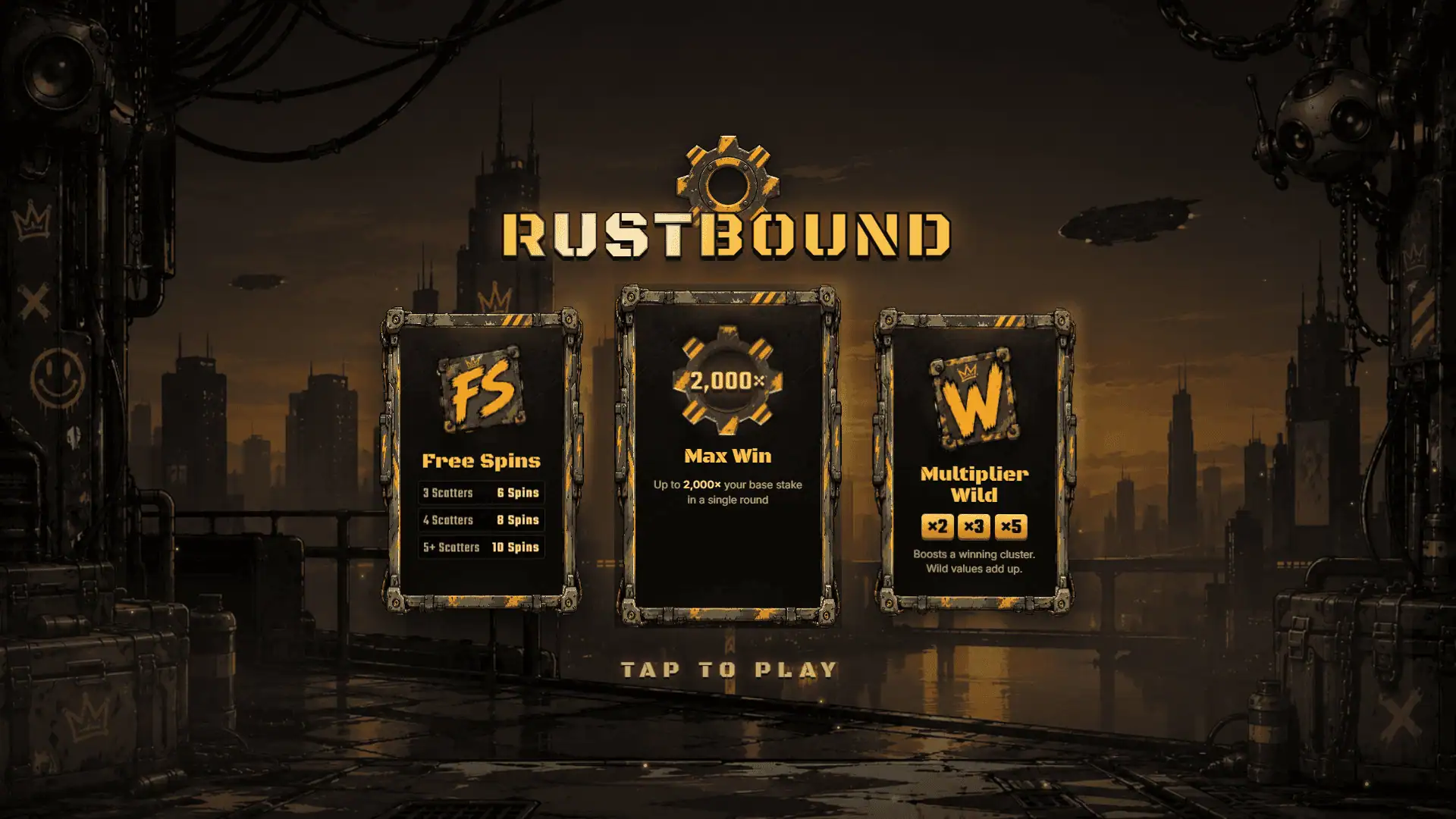 Rustbound slot intro screen