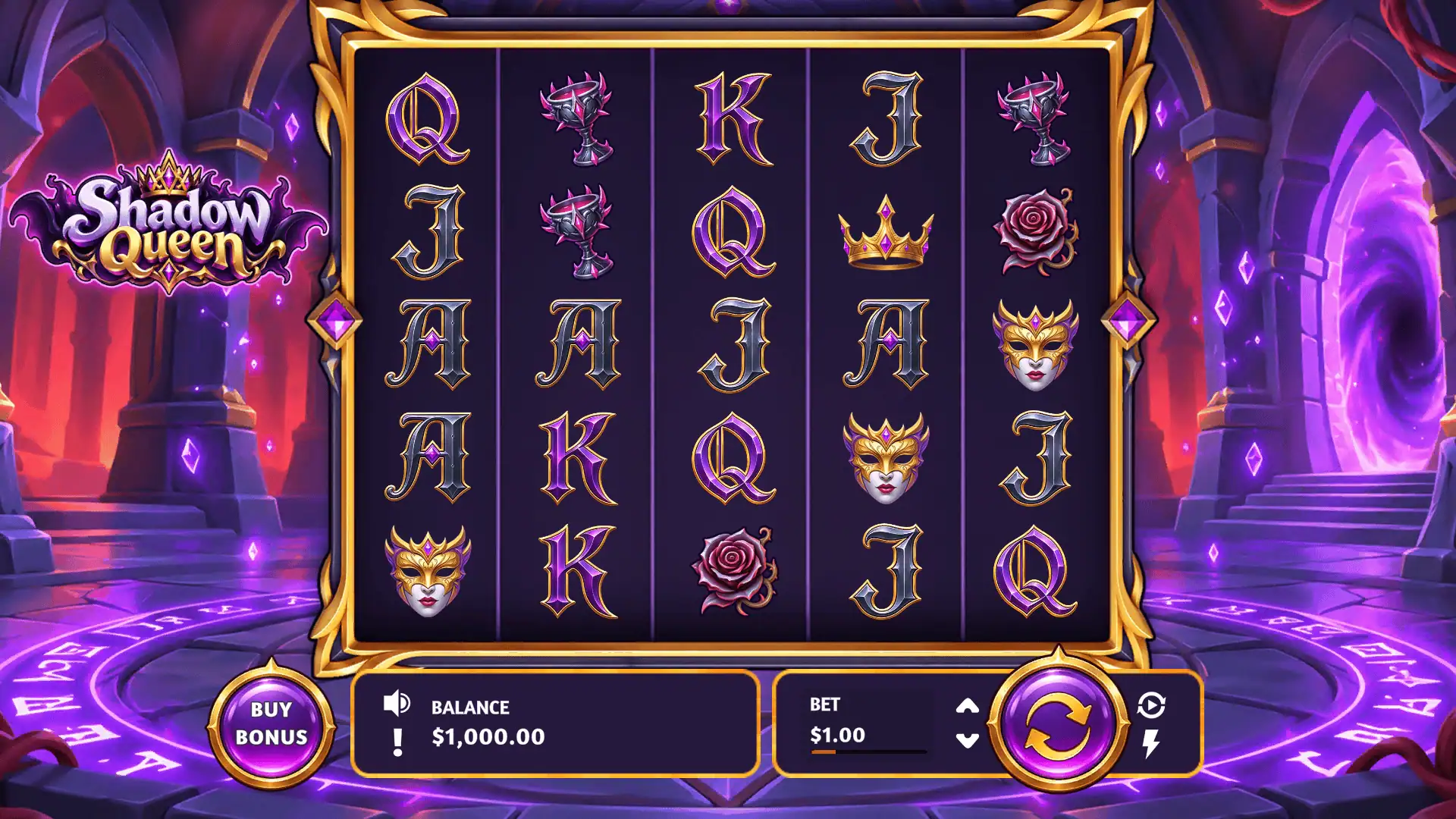 Shadow Queen slot gameplay reels