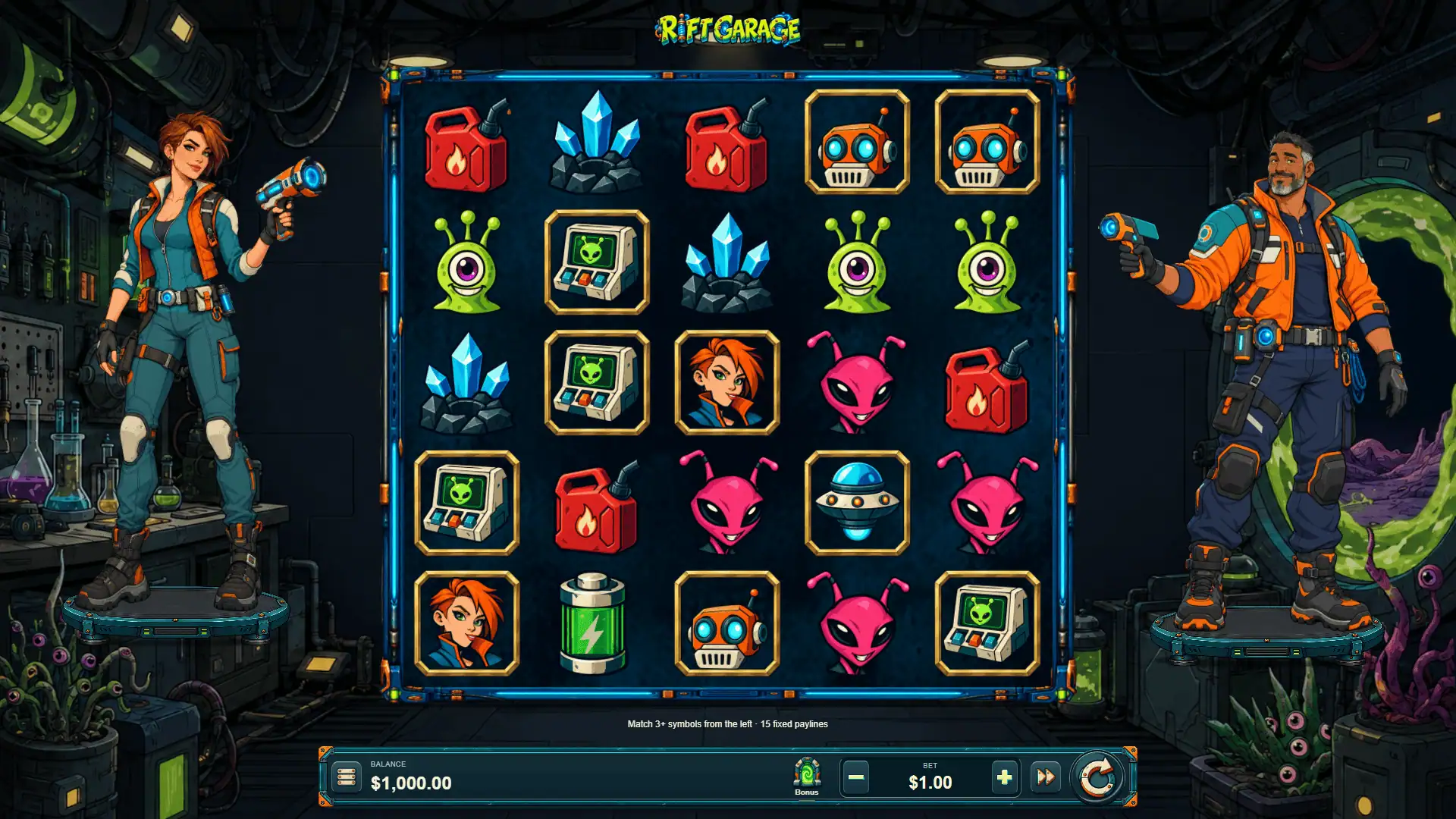 Rift Garage slot gameplay reels