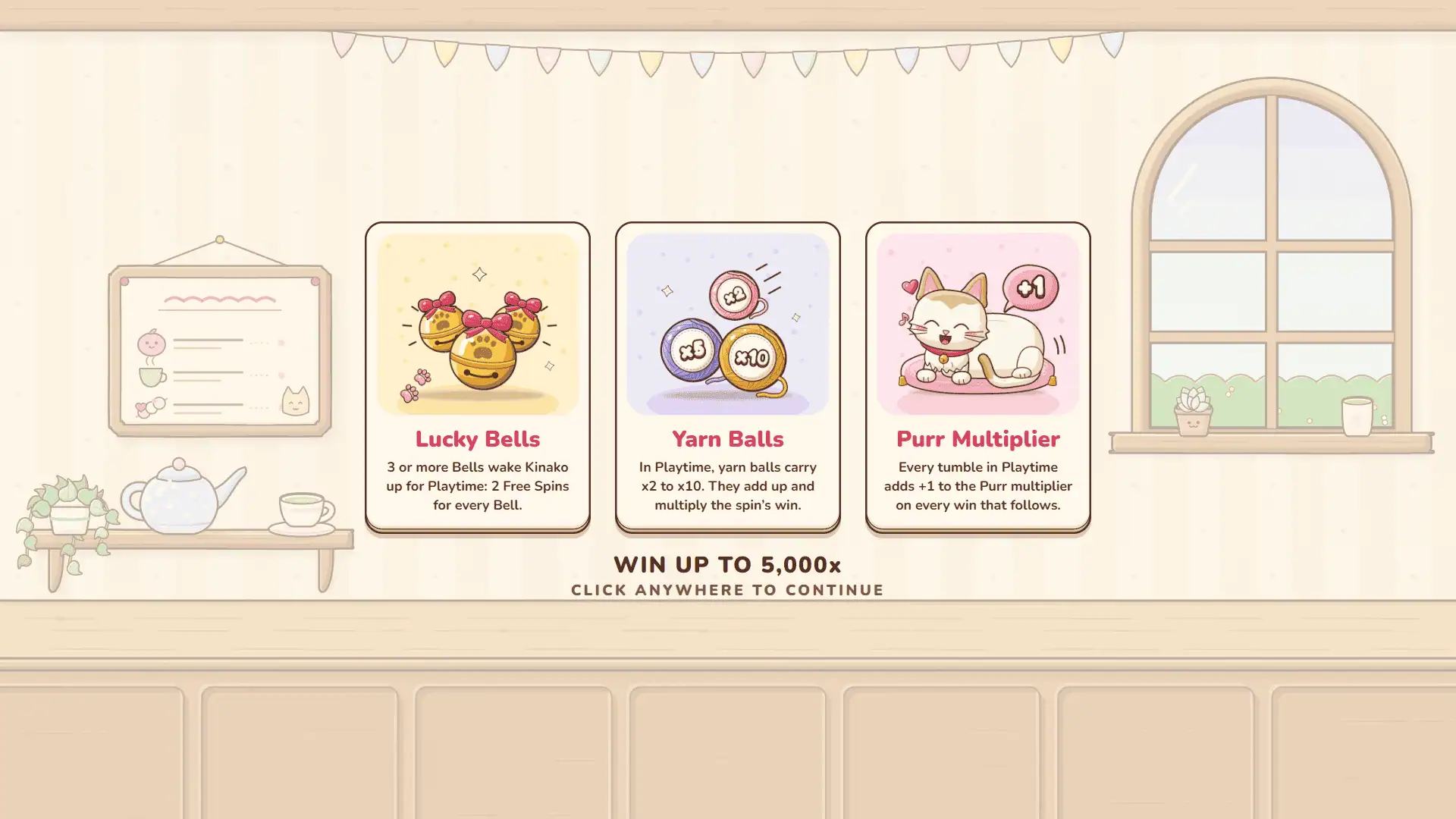 Mochi Cafe slot intro screen