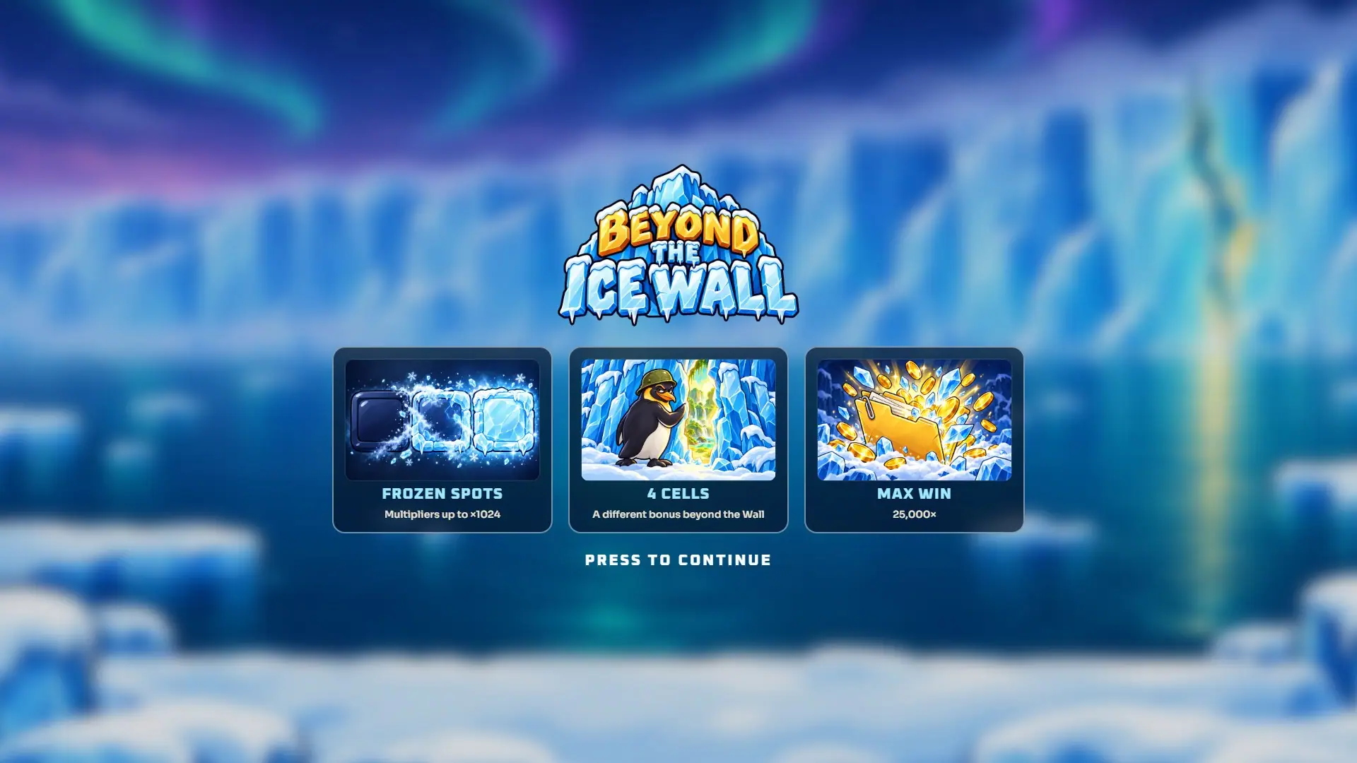 Beyond The Ice Wall slot intro screen
