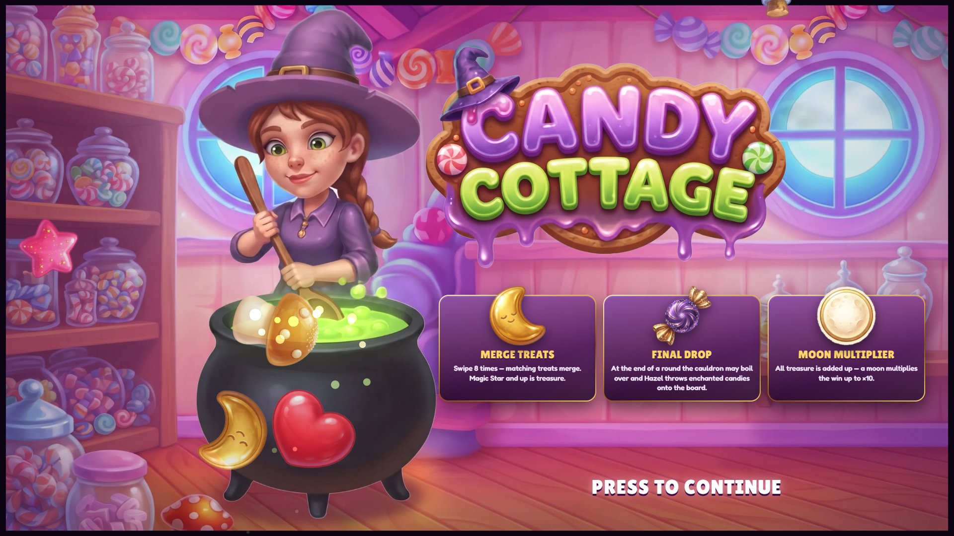 Candy Cottage slot intro screen