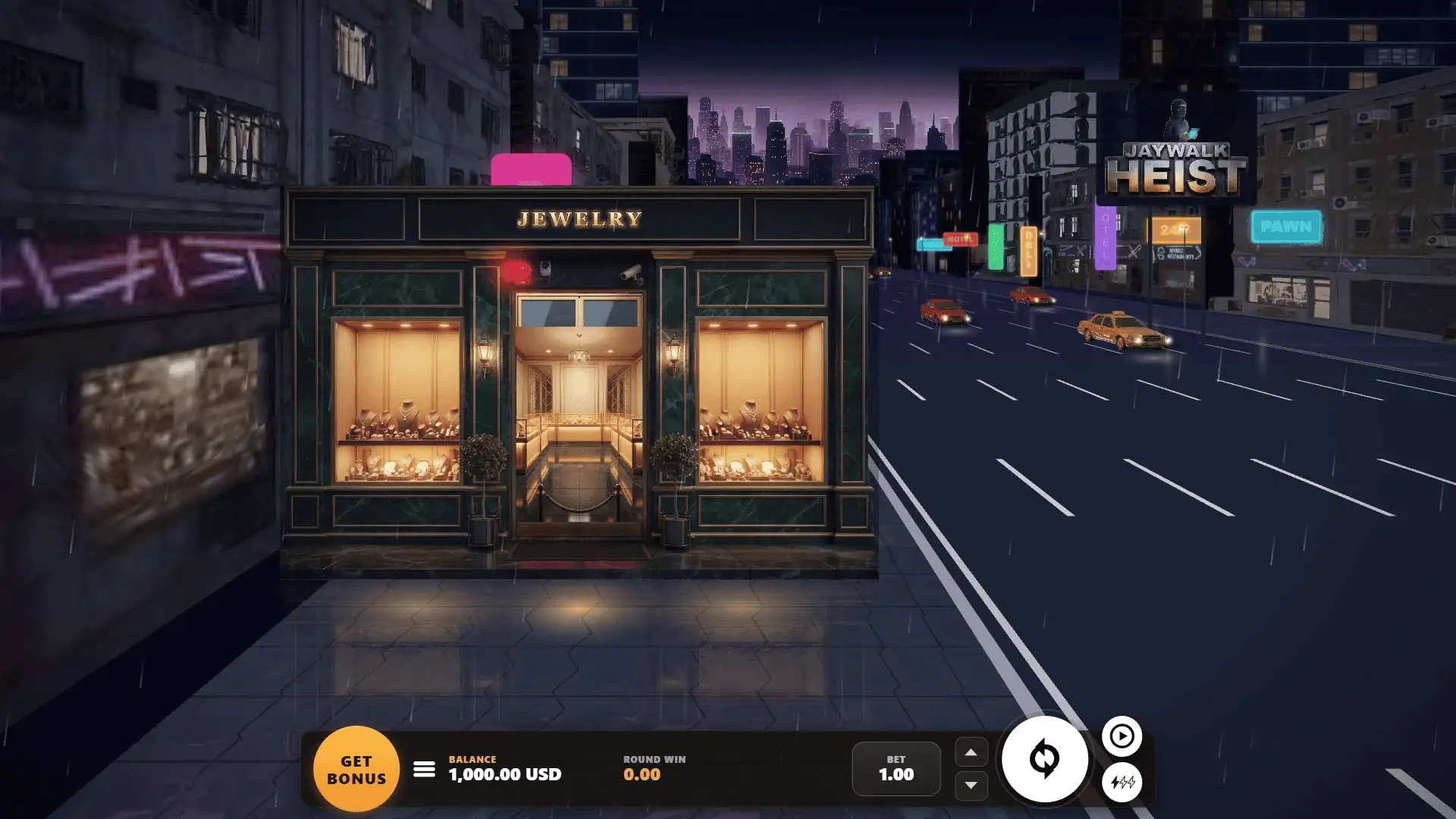 Jaywalk Heist slot gameplay reels