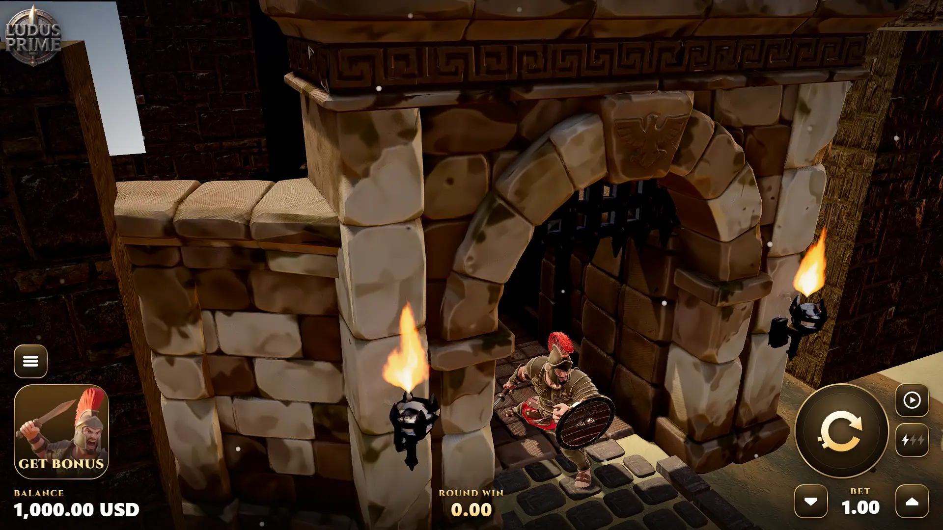 Ludus Prime slot gameplay reels