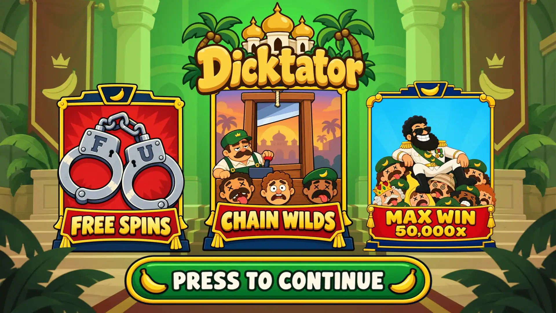 Dicktator slot intro screen