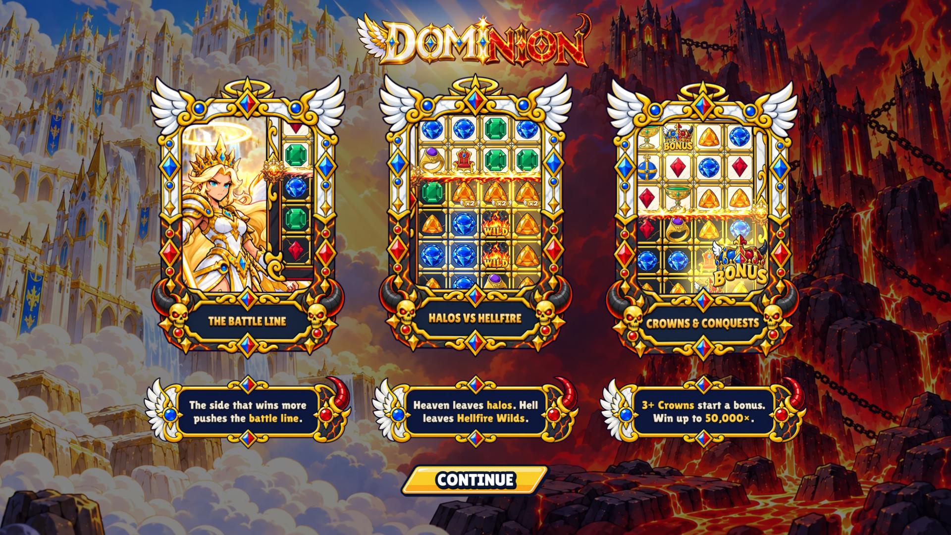 Dominion slot intro screen